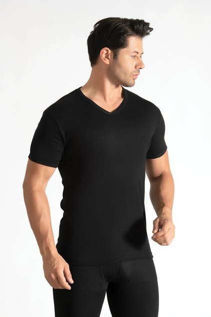 Tutku Elit Men's Elastane V-Neck Short Sleeve Undershirt 1303