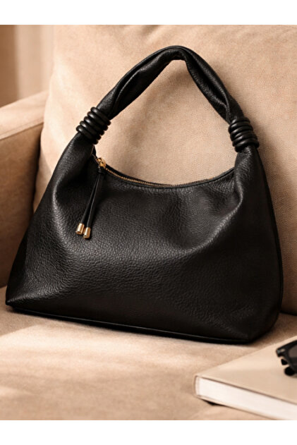 Soft Textured Knotted Strap Hobo Hand and Shoulder Bag
