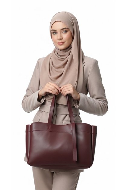 Large Size Puppy Shoulder Bag - Faux Leather