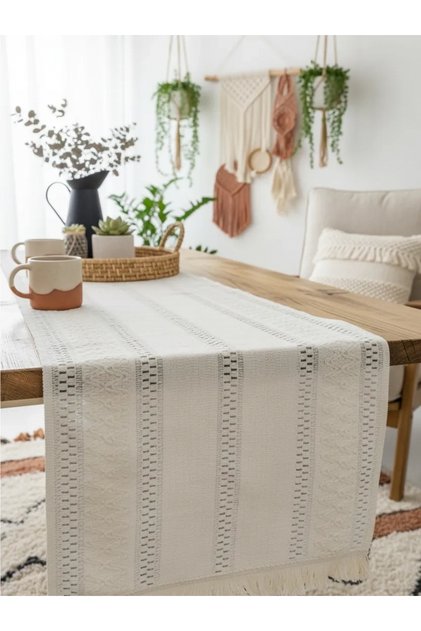 Raw Lace Runner Tablecloth 35 x 150