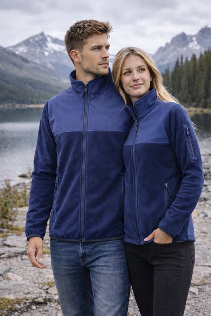 Full Zip Softshell Paneled Fleece