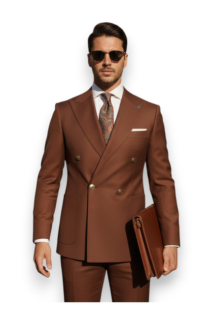 Kiremit Double-Breasted Modern Fit Suit |   Premium Collection