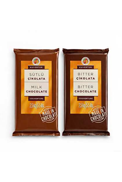 Sütlü Kuvertür 2.5kg Ve Bitter Kuvertür 2.5kg