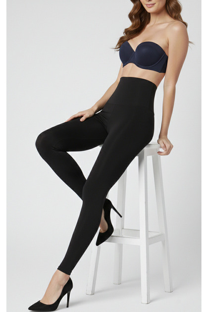 Black High Waist Firming and Recovery Corset Tights