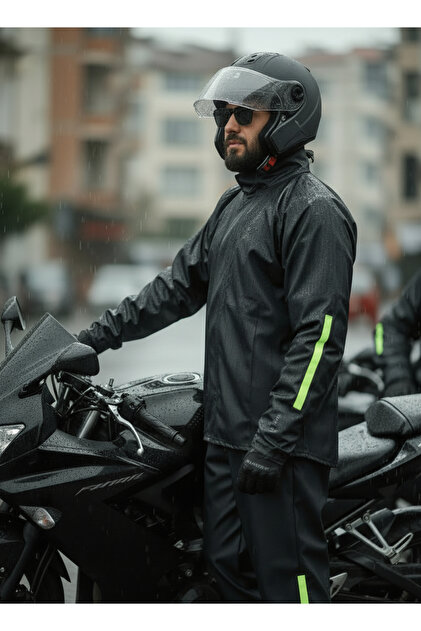 BY SCK Motosiklet Yağmurluk Pvc Dikişsiz Alt - Üst Takım (SU
