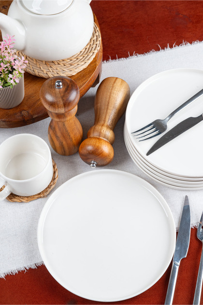 Heda Porselen 6'lı Venüs 20 cm Porselen Pasta ve Tatlı Tabağı Seti