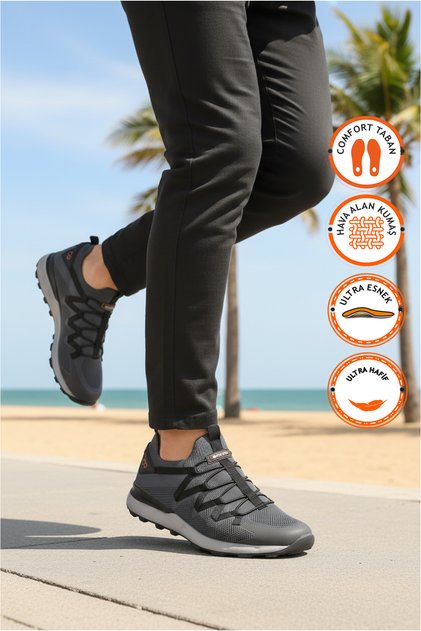Smoked Mesh Lightweight Flexible Lace-Up Men's Sports Shoes Bst-650 m