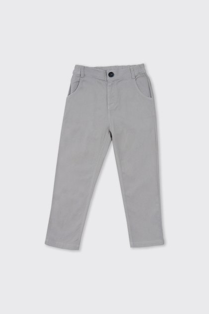 Erkek Çocuk Gri Düğmeli Pantolon