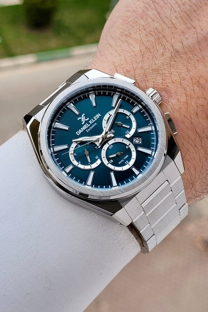 44 mm Functional Men's Wristwatch with Dial Blue Cord Gray Color Adjustable Cord