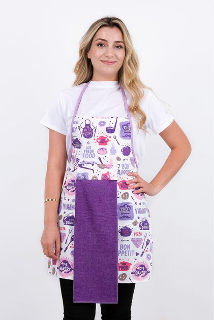 Drip Liquid Proof Waterproof Kitchen Apron Kitchen Apron with Towel