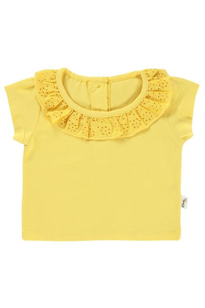 Tricou cu guler brodat pentru 6-18 luni - Galben