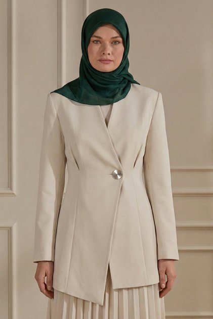 وشاح زمردي بلون العنبر السادة