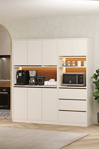 Avmpark Brave Kahve Köşesi 2 Kapaklı Çekmeceli Airfry Kiler Dolabı