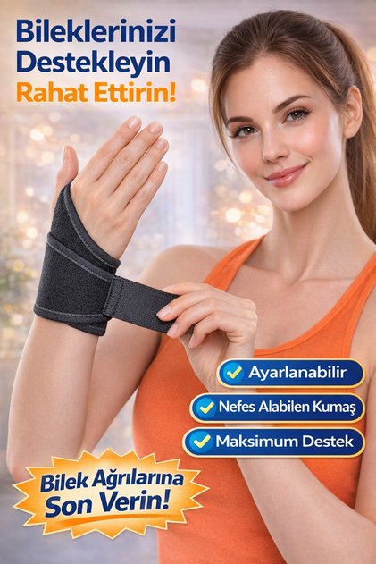 Ayarlanabilir Destekli Kadın&erkek El Bilekliği Sağ & Sol El Uyumlu, Spor Ve Günlük Kullanıma Uygun