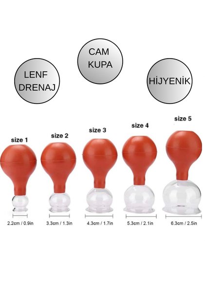 POMPALI CAM KUPA SETİ 5 Lİ - MASAJ KUPA SETİ