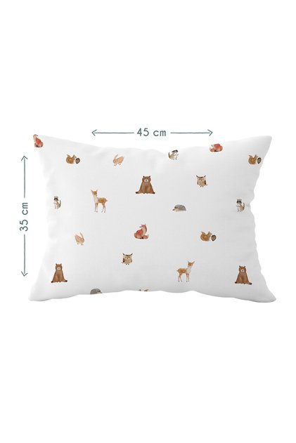 Forest Amigos 100% Pamuk Saten Bebek Yastık Kılıfı 35 x 45 cm