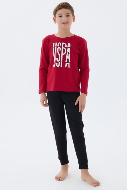 U.S. Polo Assn Boys Red Pajama Set