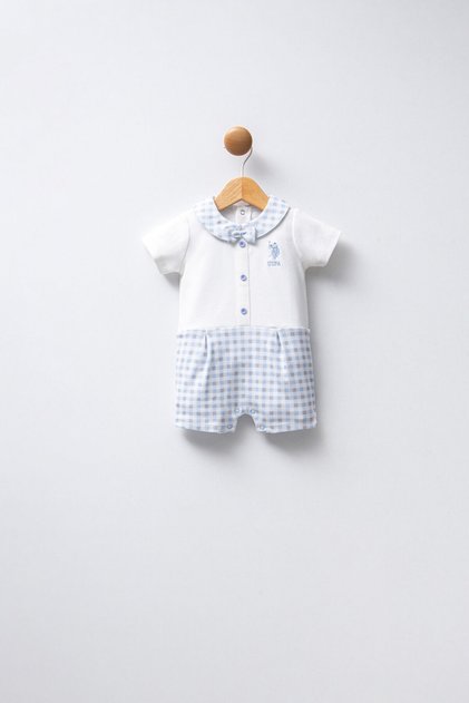 U.S. Polo Assn Baby Boy White Romper