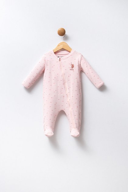 U.S. Polo Assn Baby Girl Pink Jumpsuit