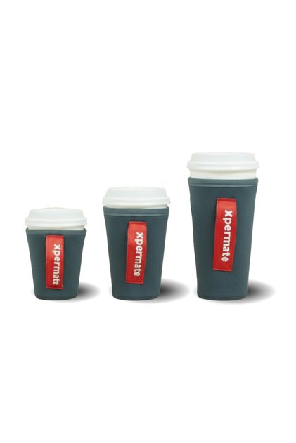 Thermal Beverage Sleeve Warm and Cold Retaining Neoprene Coffee Cup Sleeve Anti-Sweat Gray