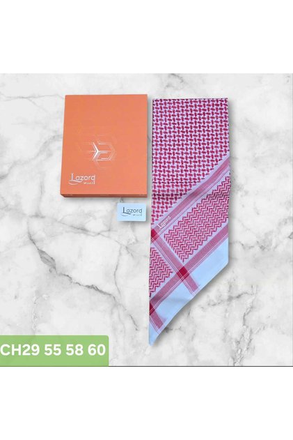 Lazurd Men's Shemagh, Light Red, High-Quality Material