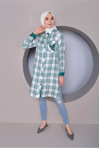 Pocket Embroidered Embroidered Tunic 41390