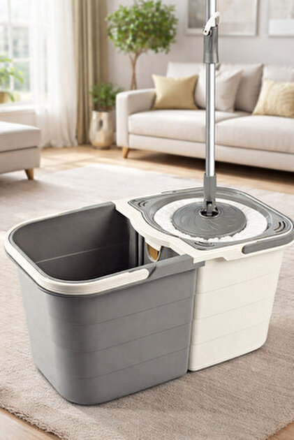 Flora Twin Turbo Pedallı Çelik Mop Set, Temiz ve Kirli Suyu Ayıran