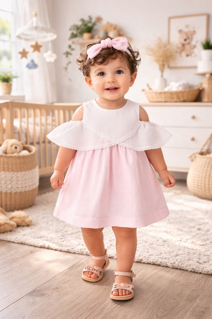 Tongs Baby Girl Pink Summer Dress (2-5 Years)