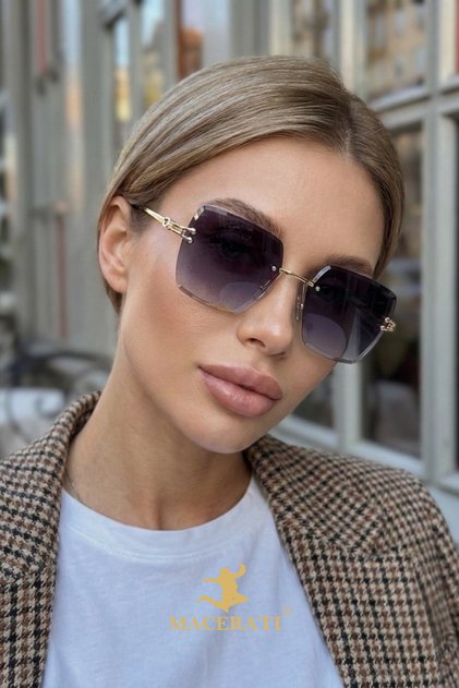 Kristal Kesme Cam'lı Siyah Ultra Hafif Kadın Güneş Gözlüğü 50 Ekartman