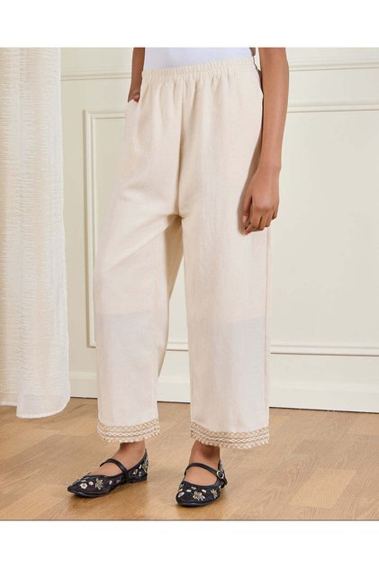 Senior Girls Beige Wide leg Pants