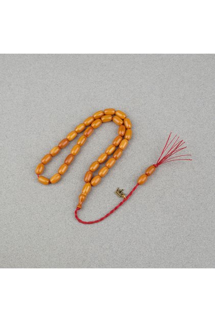 Omari Squeeze Amber Capsule Cut 7X11Mm Prayer Beads with Sitting Imameli System