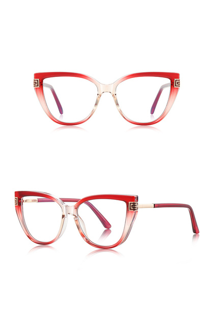 - OCHELARI DE PROTECTIE PC - for Women, Oversized,Metal Frame, AC Lens - Transparent/Red