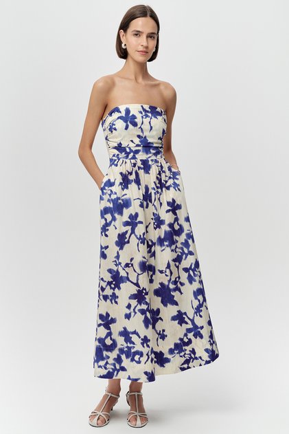 Slim Fit Midi Dress with Rope Straps and Pockets