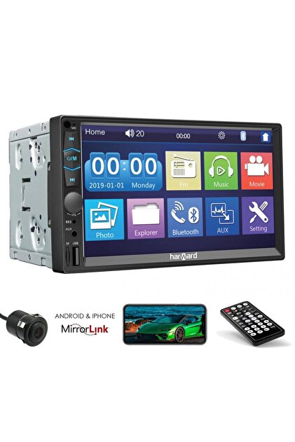 harward HR-G754 7 İnç Double Teyp 4*60W/BT/USB/SD/AUX/Mirror Link