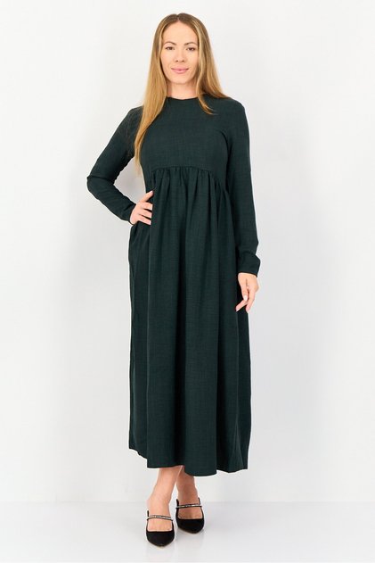 Women Heather Maxi Dress, Dark Green