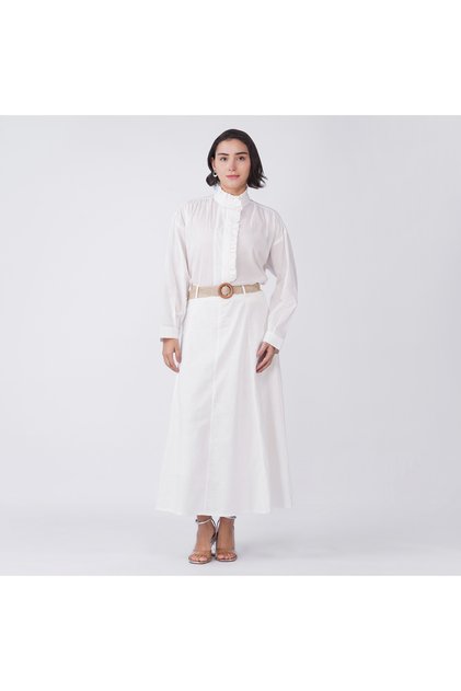 White Cotton Poplin Shirt & Skirt Co-Ord Set