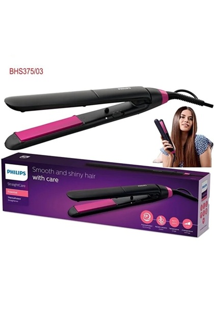 مكواة فرد الشعر بالكيراتين سيراميك بتقنية ThermoProtectإحترافية 180/ 220 درجة مئوية فيليبس BHS375/03