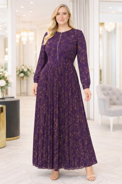 Rochie cu flori și fermoar în față