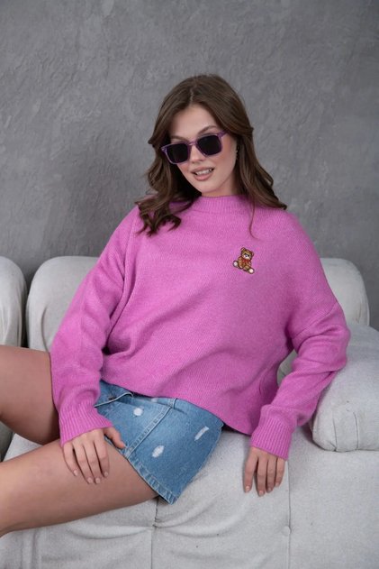 Women's Crew Neck Oversized Knit Sweater 227045Sw