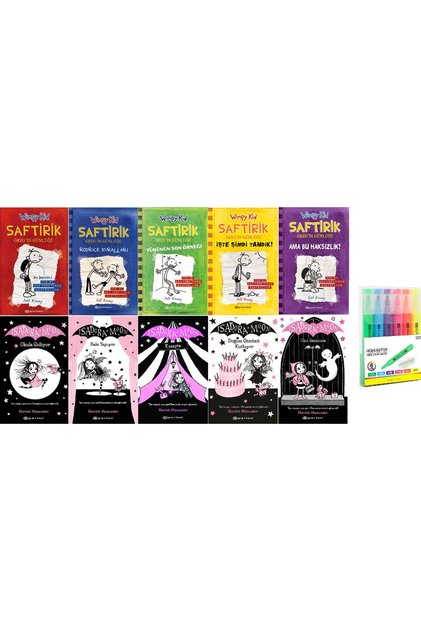 Saftirik Greg'in Günlüğü First 5 Books + Isadora Moon First 5 Books / 10 Book Set (Pen Set Hd)