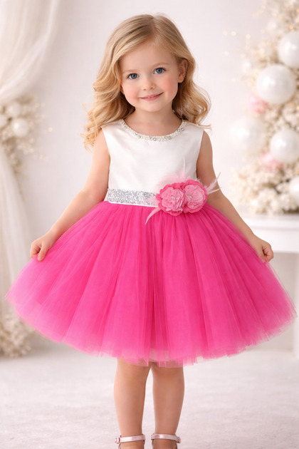 Lindissima Luxury Heart Detailed Tutu Girl's Dress- Trendyol