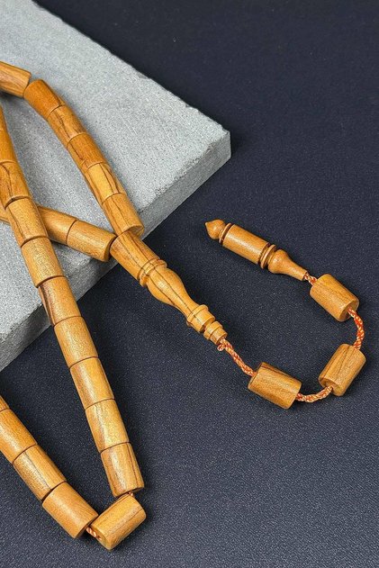Beautifully Cut Olive Wood Prayer Beads