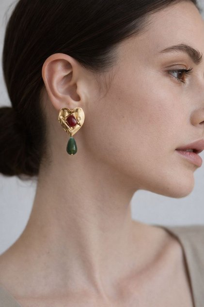 Lwa Resin Heart Design Earrings
