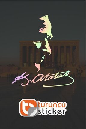 Adesivo Per Auto Con Autografo Di Atatürk | Adesivo In PVC Opaco Per Vetro - Firma Di Mustafa Kemal - 25x9 Cm, Nero