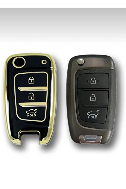 Hyundai 17 Kona I30 Sutali Black Gold Auto Key Remote Case