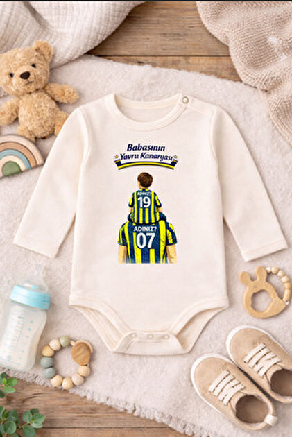 Overoz Fanatik Prenses Yazılı Kanarya Taraftar Bebek Body Çıtçıtlı