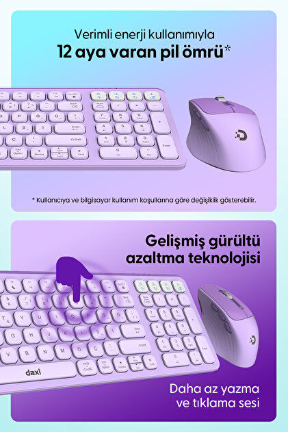 Daxi MK390 Ultimate Slim Combo Kablosuz Bluetooth Klavye Mouse