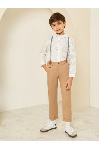 Boys Shirt with Trousers and Suspender Set