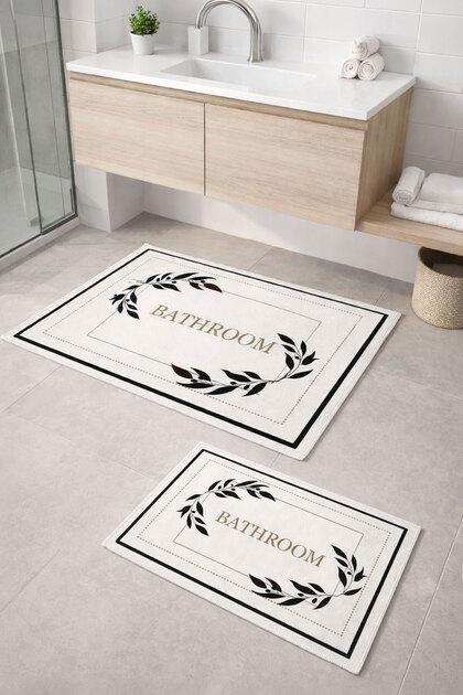 Digital Non-Slip Washable Bathroom Double Bath Mat Set Bathroom Decor 40X60+60X90 cm