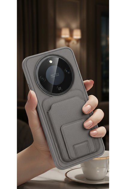 Leather Textured Case with Tpu Protection and Card Compartment Compatible with Honor X9D